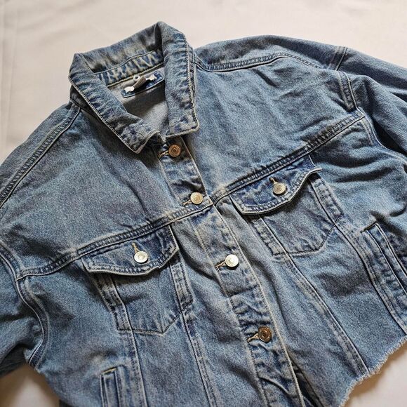 Forever 21 Women's Cropped Jean Jacket Med - Picture 1 of 4